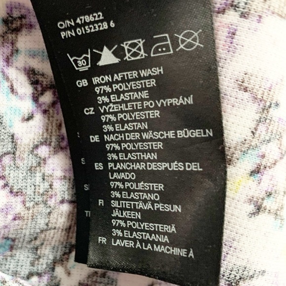 H&M Watercolor Floral Print Sheath Dress 3/4 Sleev - Picture 7 of 7